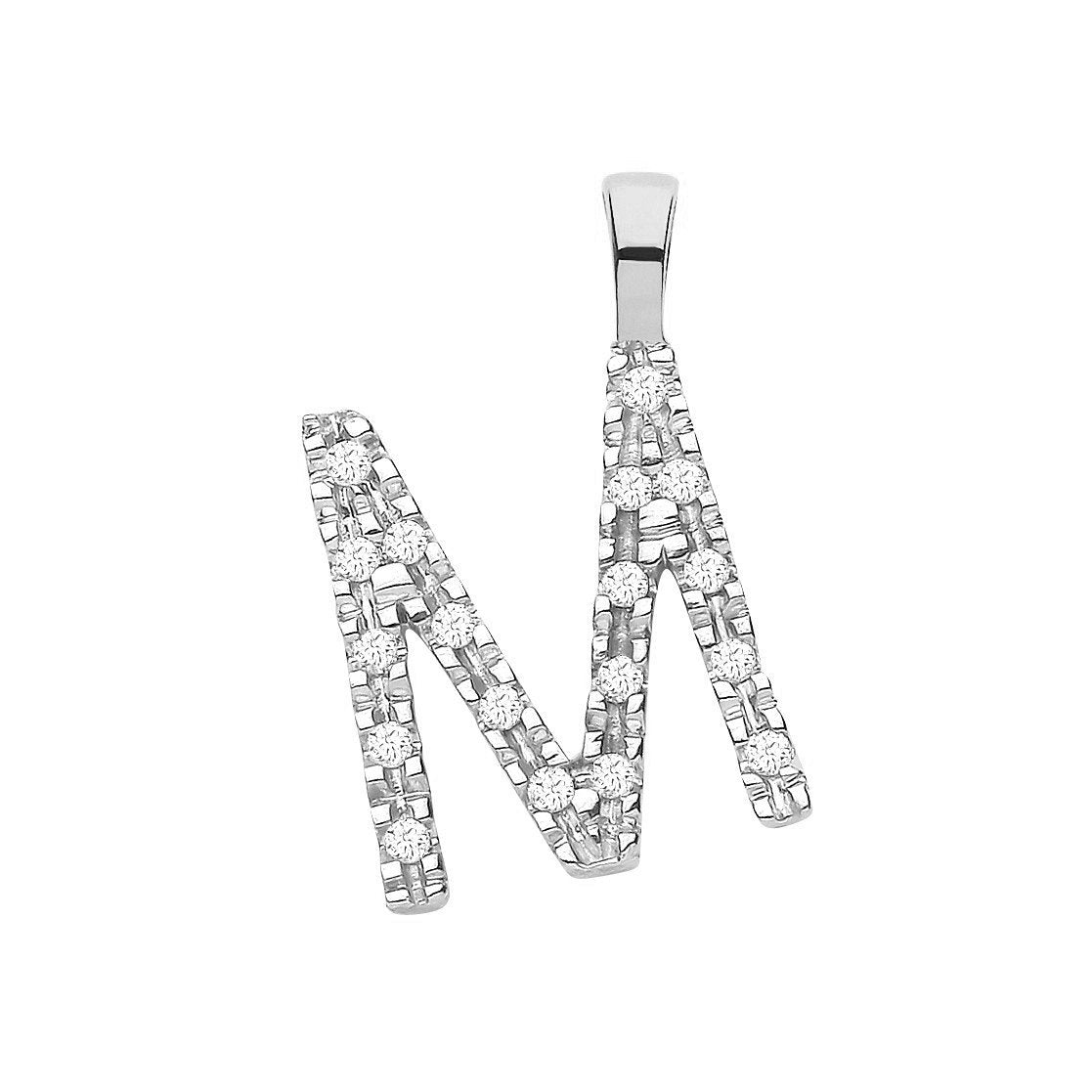 9ct White Gold 0.06ct Diamond M Initial - Luxury Watch - Certified Authentic - Swiss Made – Luxury Watch by Imperial T